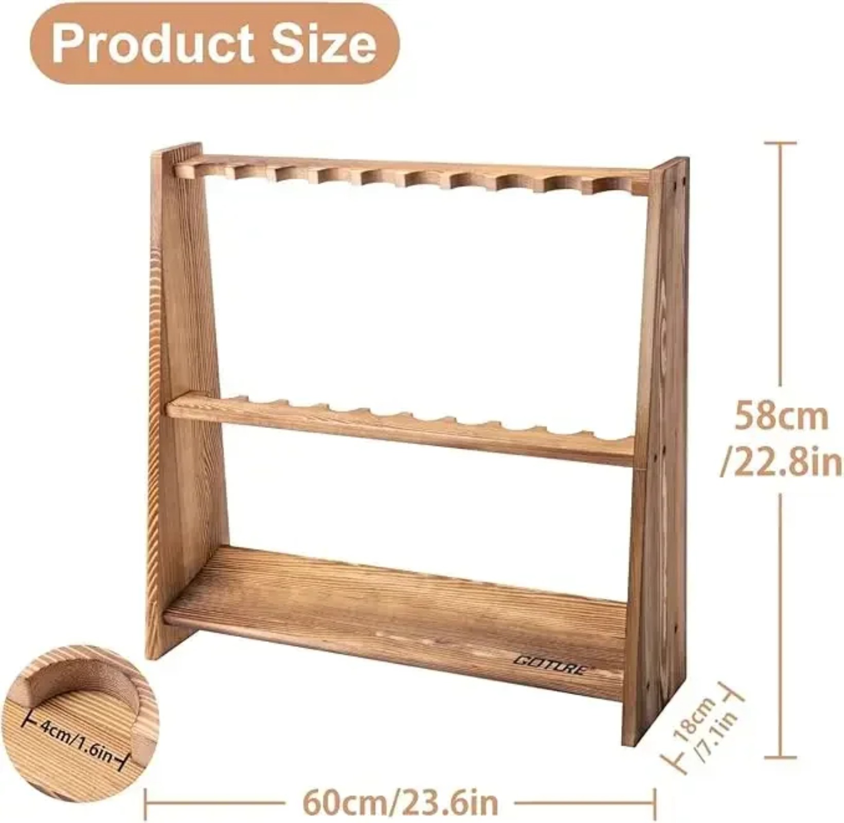 Goture Carbonized Pine Wood Fi - Fishing Rod Rack incelemesi ve fiyatı