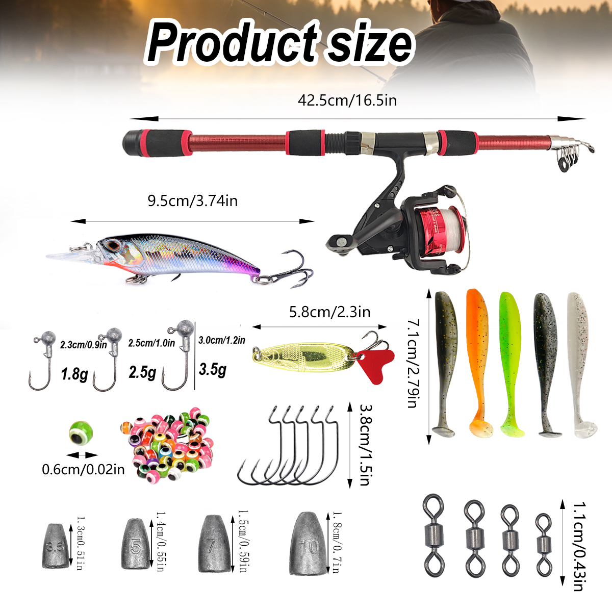 46Pcs Telescopic Fishing Rod R - Fishing Rod Combo incelemesi ve fiyatı