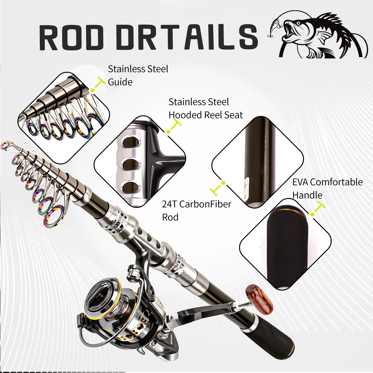 Fishing Pole Set Full Kits Wit - Fishing Rod Spinning incelemesi ve fiyatı
