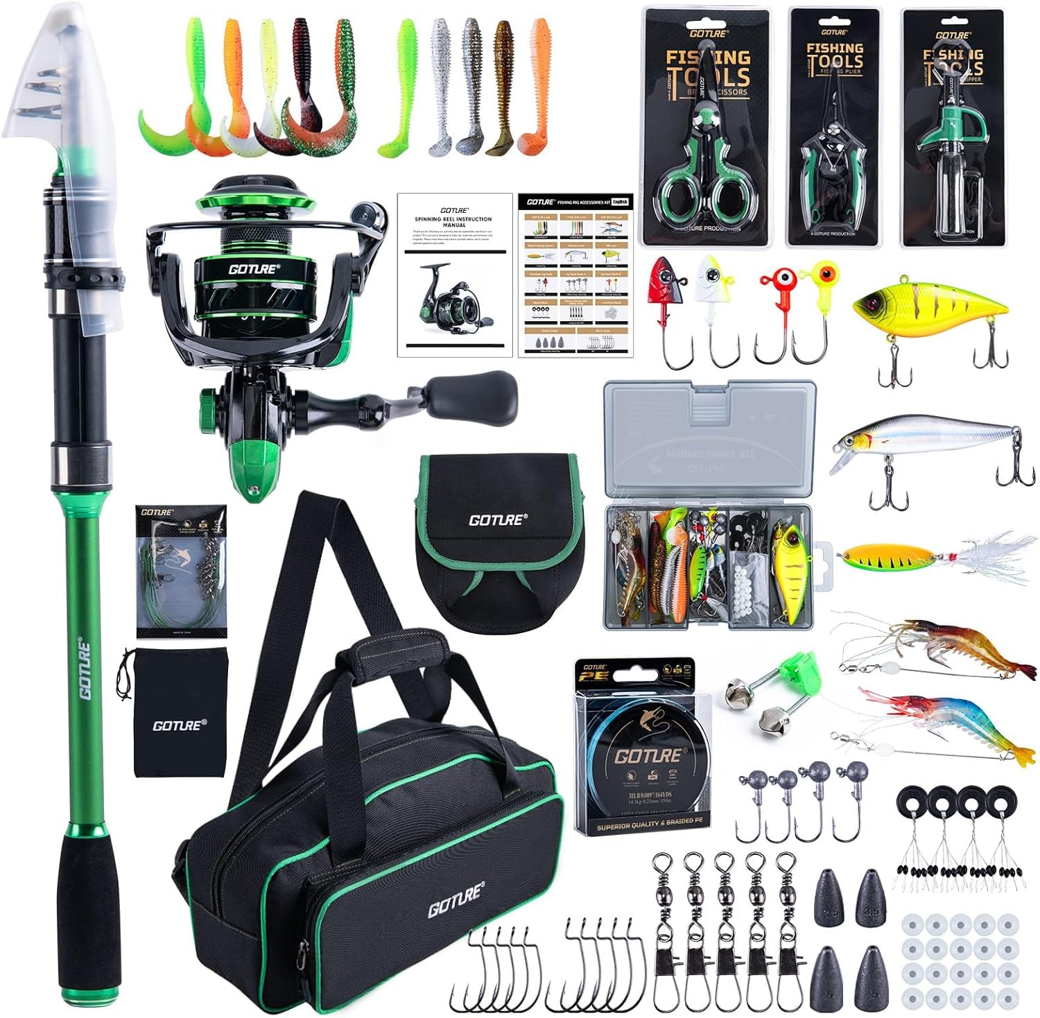 Goture 1.8M-2.7M Carbon Telesc - Fishing Rod Combo incelemesi ve fiyatı